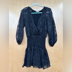 Black cinched waist dress